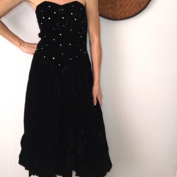 crushed velvet prom dress